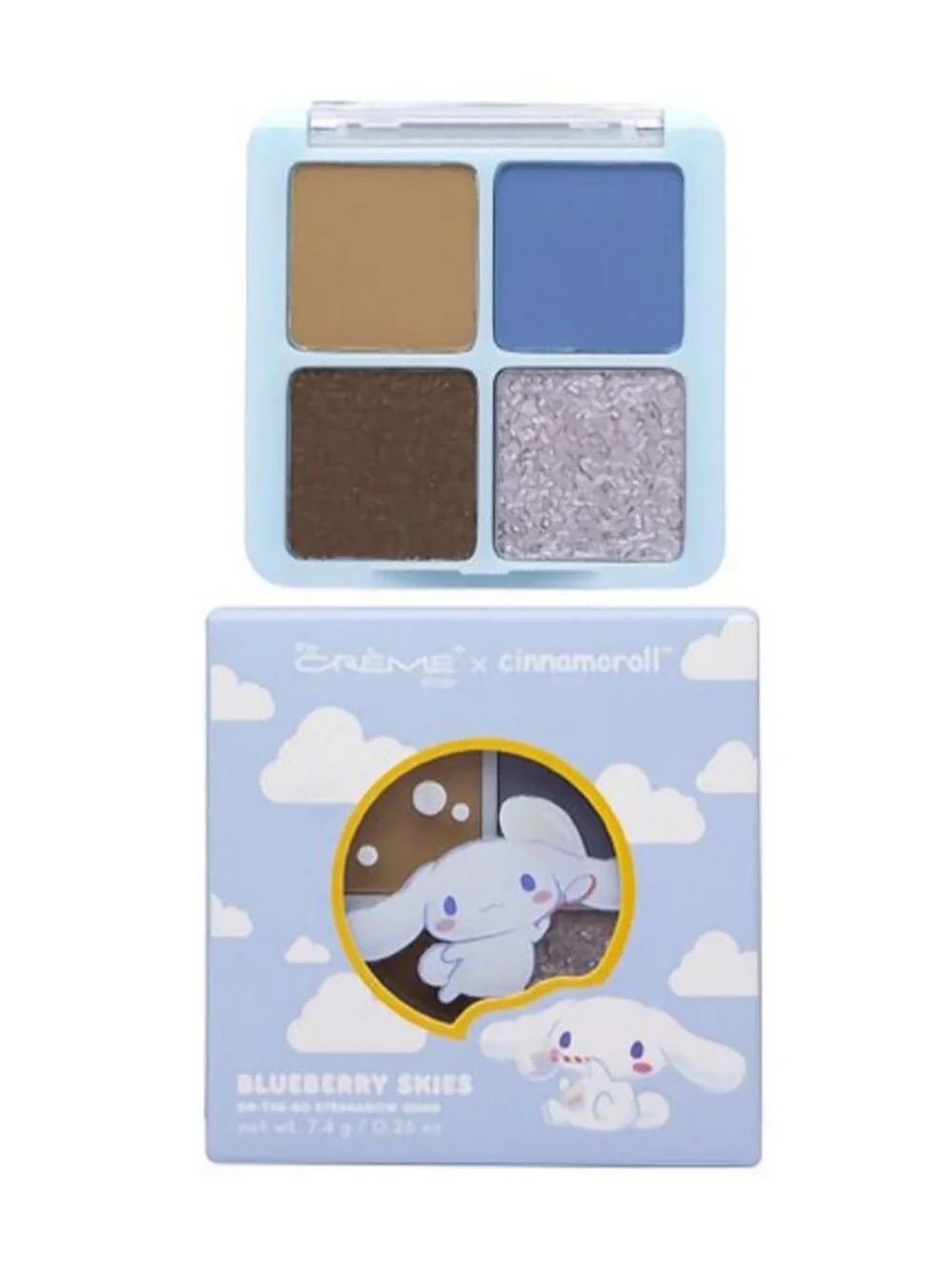 The Creme Shop Cinnamoroll Blueberry Skies Eyeshadow Quad-dreamy soft pastel